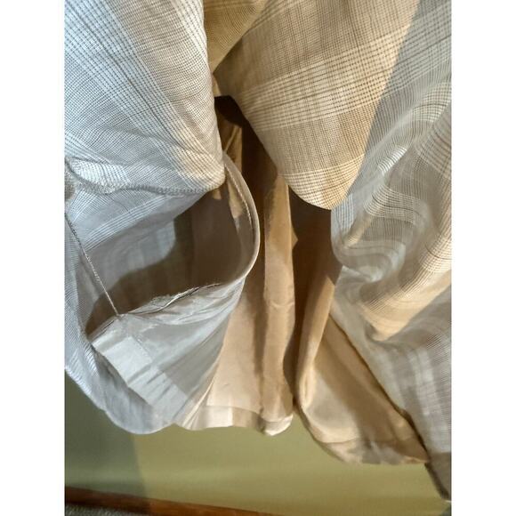 Maxi skirt light plaid wool blend button front womens M - Picture 5 of 9